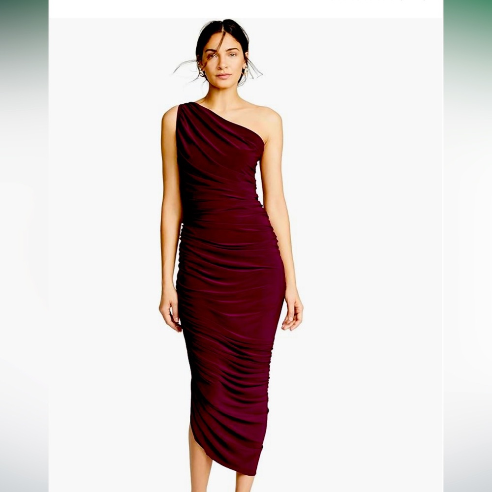 Norma Kamali one shoulder dress in plum worn once